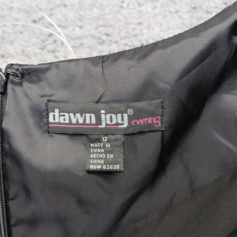 Dawn Joy Evening Dress Midimax size 12. Lined, sleeveless with . Black - Picture 6 of 10